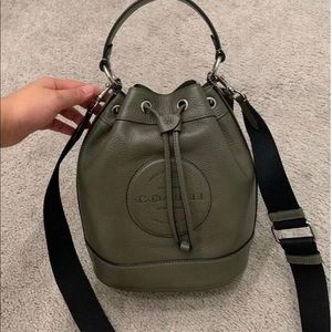 Coach bucket purse, olive green!